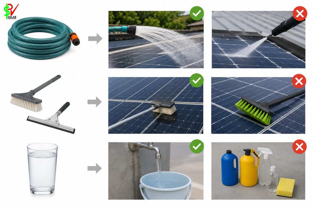 Solar Panel Maintenance: The Easiest Guide To Cleaning And Maintaining Solar Panels 3 Tools you need before cleaning